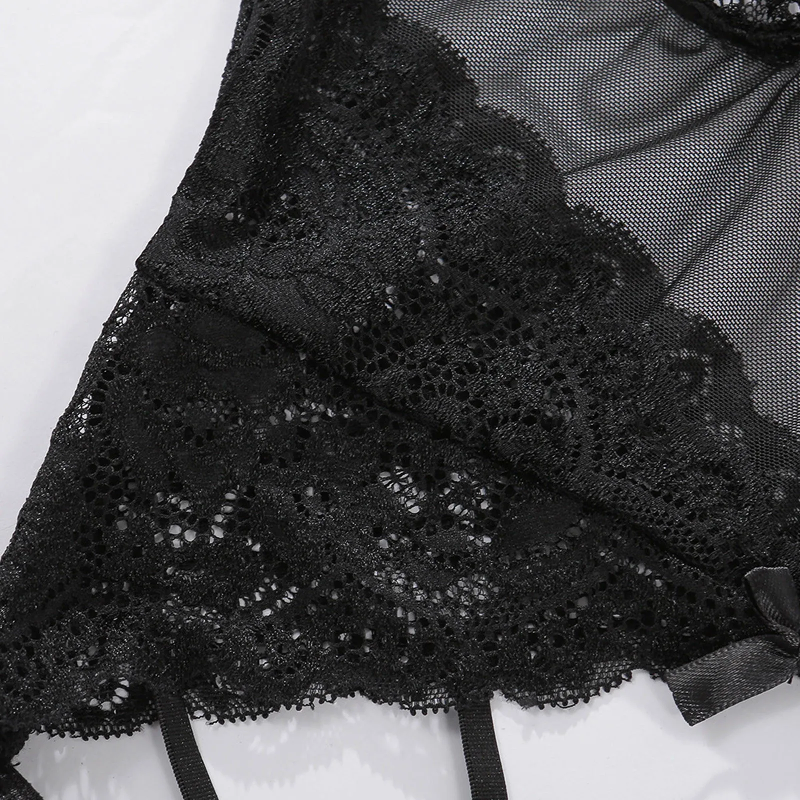 

One-piece Sexy Fashion Lace Hollow Out Lingerie Set Underwear Lenceria Sensual Mujer Temptation Sleepwear Steel Ring Pajamas