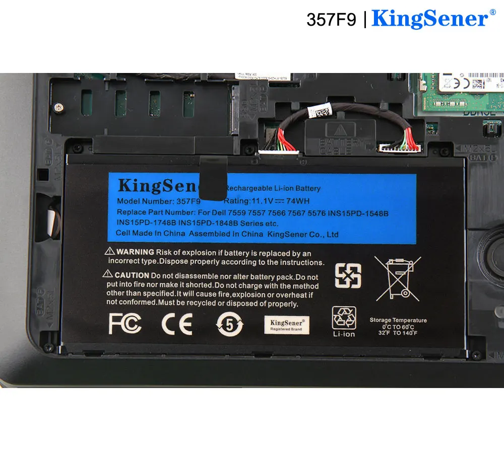 KingSener 11,1 V 74WH 357F9 Батарея для Dell Inspiron 15-7000 7559 7557 7566 7567 5576 INS15PD-1548B INS15PD-1748B INS15PD-1848B