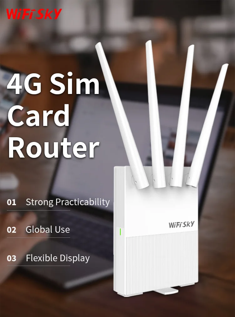 High power Outdoor 4G LTE Wireless AP Wifi Router plug and play 4G SIM card router 2.4Ghz+4g Wireless Router with 4 antennas