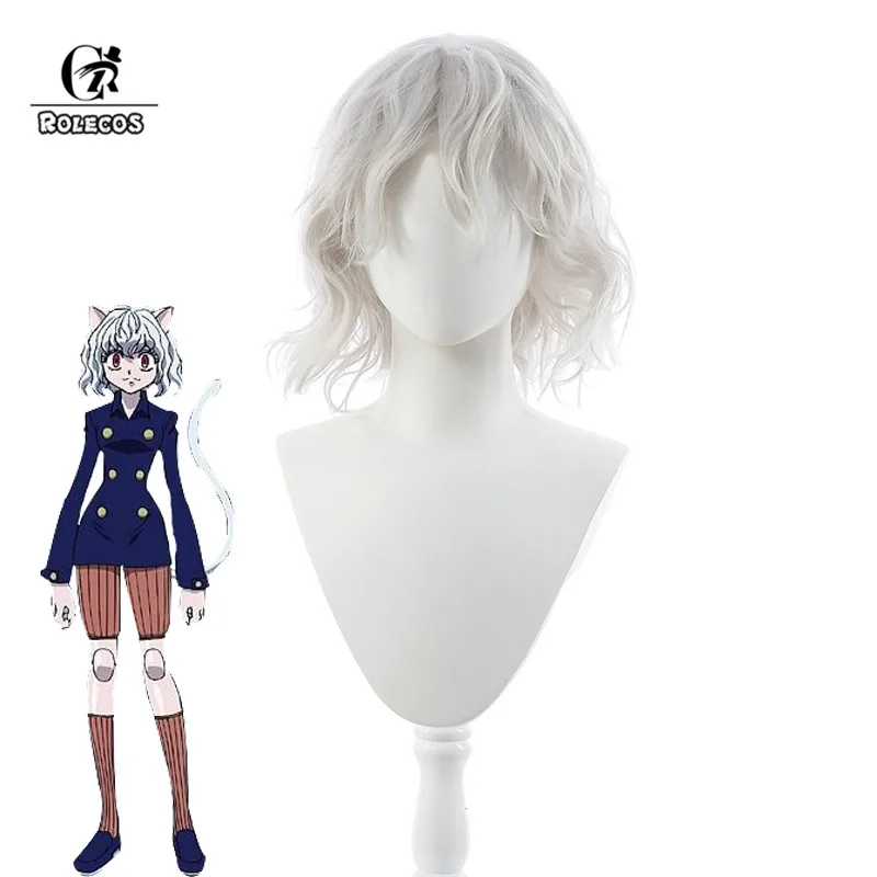 

ROLECOS Hunter x Hunter Neferpitou Cosplay Wig Anime Neferpitou Cosplay Wig Women Headwear Synthetic Short Hair Heat resistant