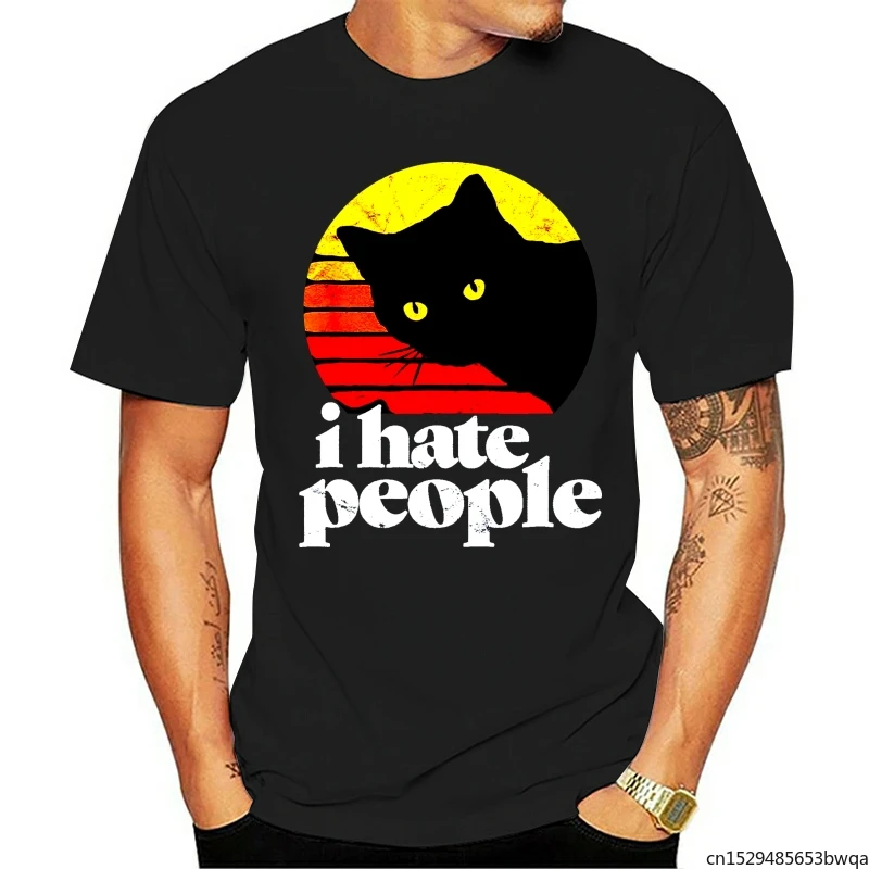 

Забавная винтажная Ретро футболка I Hate People в стиле унисекс