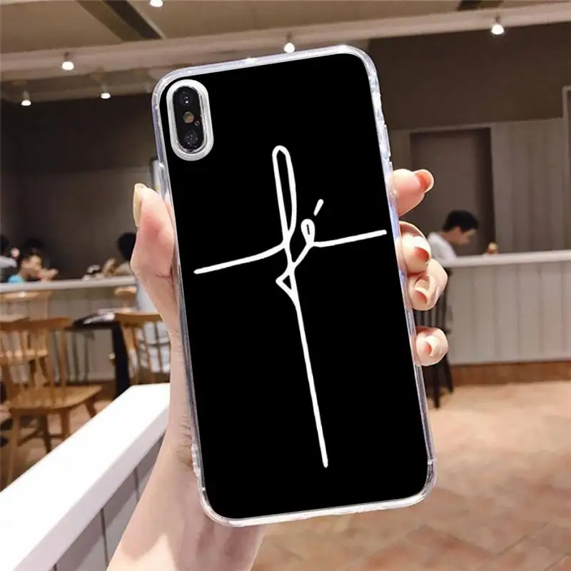 

Jesus cross pattern Phone Case Transparent soft For iphone 5 5s 5c se 6 6s 7 8 11 12 plus mini x xs xr pro max
