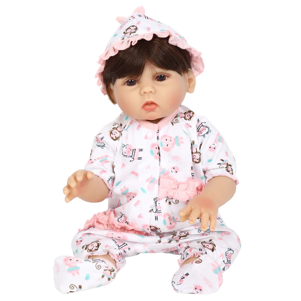 

NPK 2021 new 22inch haft soft body doll present for kids boneca reborn brinquedo menina