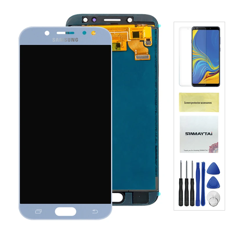 Adjustable Blue J730 ЖК-дисплей для samsung Galaxy J7 Pro J730 J730F ЖК-дисплей Дисплей кодирующий преобразователь сенсорного экрана в сборе J730F J730GM J730G ЖК-дисплей s 5,5 дюймов - Цвет: Adjustable Blue