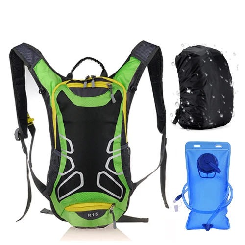 Green Water Bag NEWBOLER 15L велосипедная сумка MTB велосипедный рюкзак для верховой езды гидратация рюкзак для уличного спорта водонепроницаемая сумка Велоспорт рюкзак с дождевой крышкой - Цвет: Green Water Bag