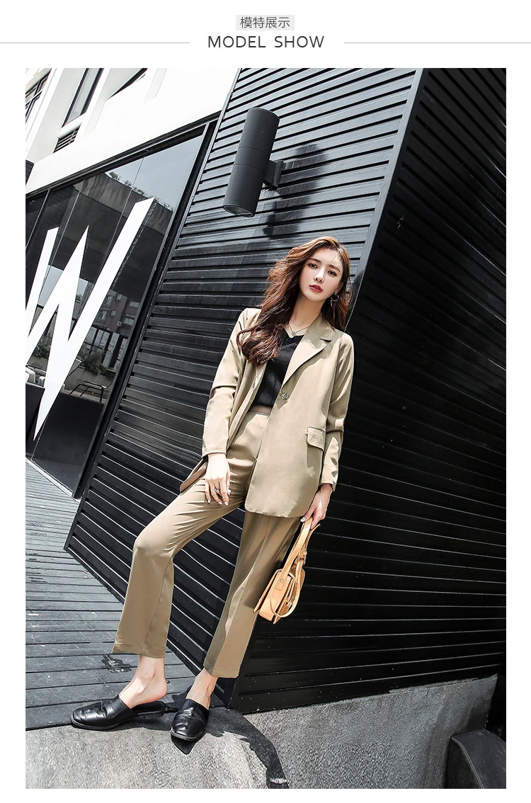 Женский костюм весна и осень 2019 новый темперамент тонкий модный черный