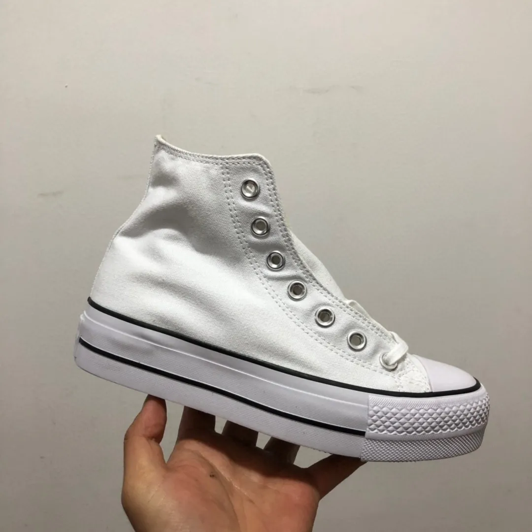 

2021sapatos de lona de alta qualidade chunky tnis mulher sapatos vulcanizados sapatos retro de sola grossa plataforma aumentada