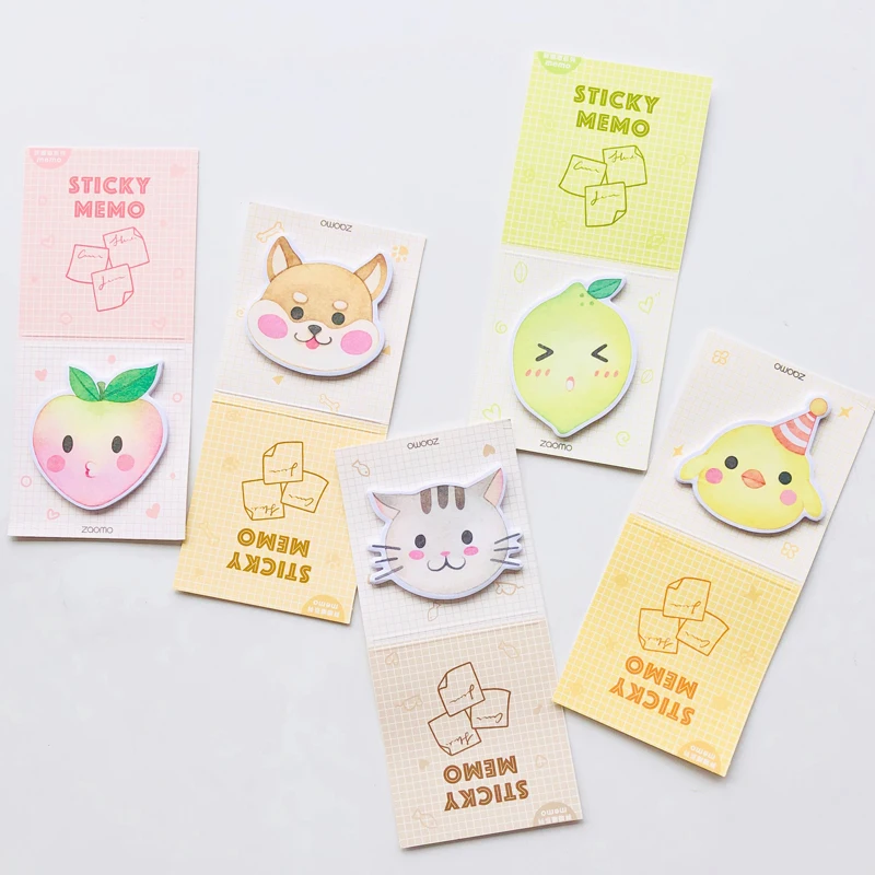 30 страниц Kawaii складной персик утка Кошка Собака Набор стикеров для заметок школа закрепленный блокнот