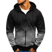 2022 jacket men casual gradient color hooded sweatshirts zipper hoodies man clothing