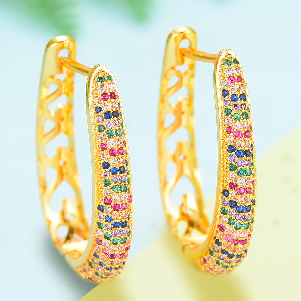 Женские крупные серьги кольца GODKI разноцветные массивные свадебные с