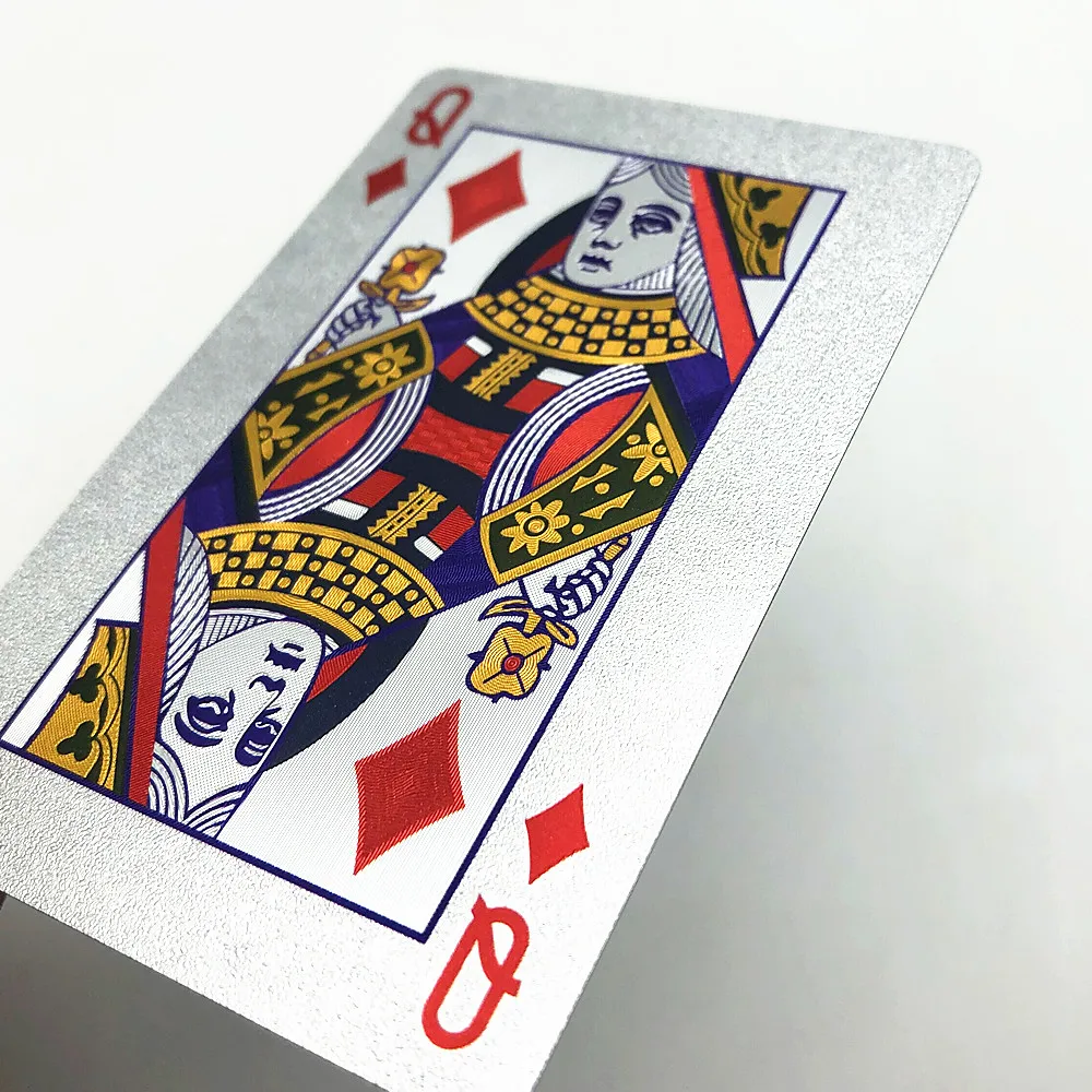 1 Deck Black Plastic Playing Cards Glod Silver Poker Home Board Game Family Gift L682 |