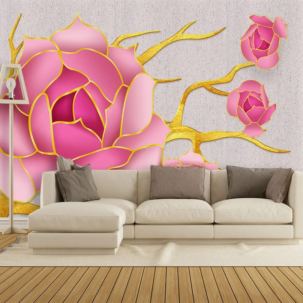 Украшение текстильные обои Современная Минималистичная текстура 3d Цветочный ТВ