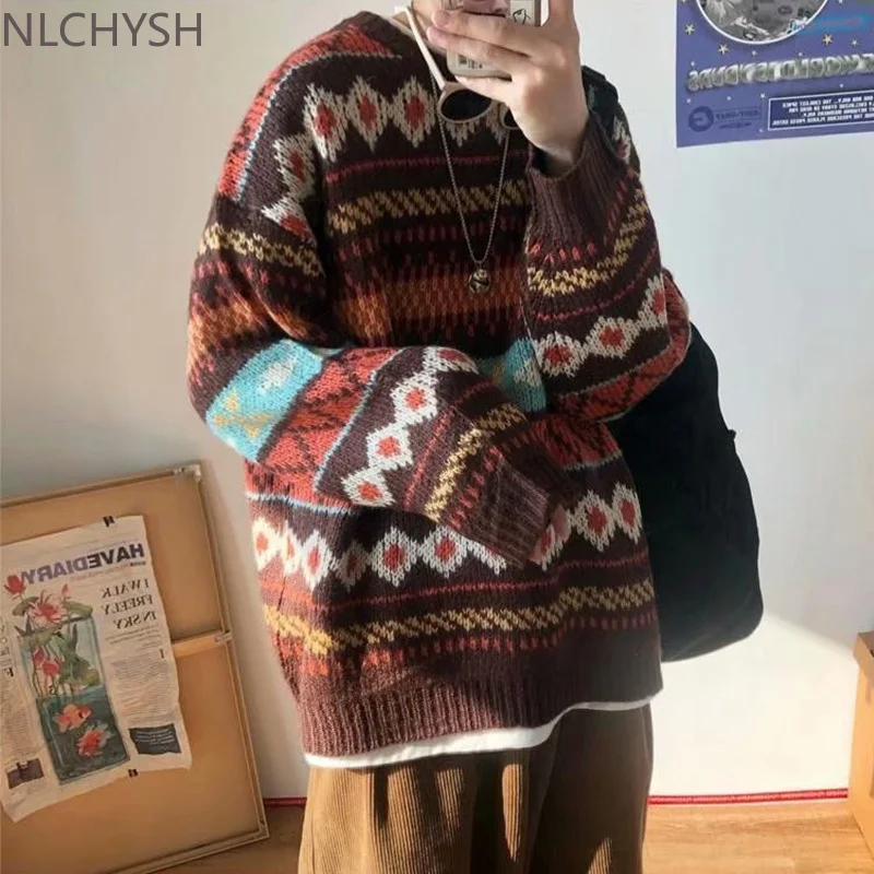 

Новинка 2021, свитер, искусственная кожа, утепленная уличная одежда в Корейском стиле, мужские свитера и пуловеры с принтом в стиле Харадзюку