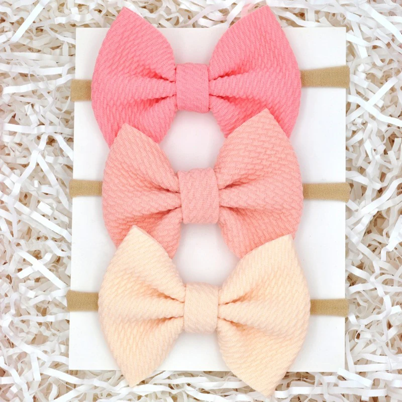 Ободок для волос ручной работы малышей мягкий эластичный нейлоновый ободок