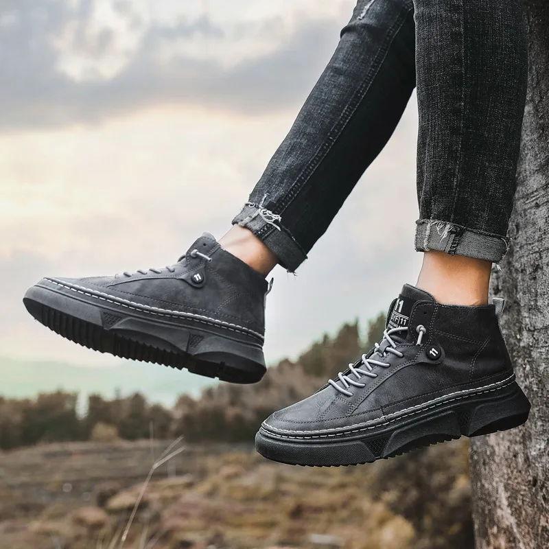 

2020 autumn and winter new men's shoes casual high-top shoes fashion sports tide shoes men shoes men