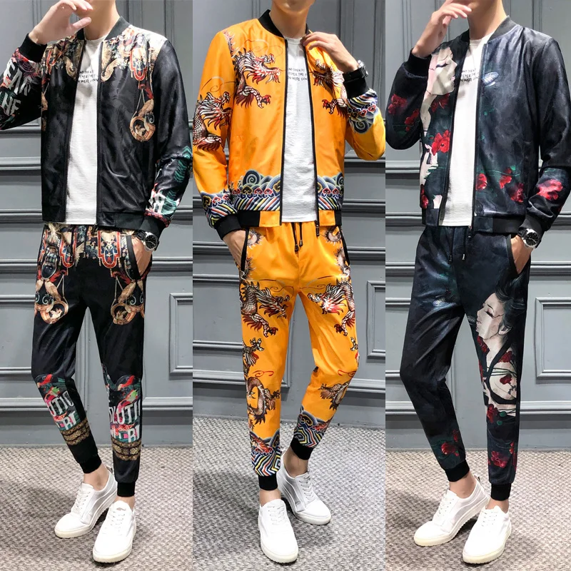 

Спортивный костюм мужской дизайнерский, изящный комплект спортивной одежды для мужчин, модная одежда для мужчин (пиджак + брюки) 5xl, роскошны...