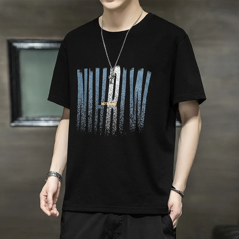

2021 summer new T-shirt men's short-sleeved cotton clothes tide brand bottoming short t-shirt