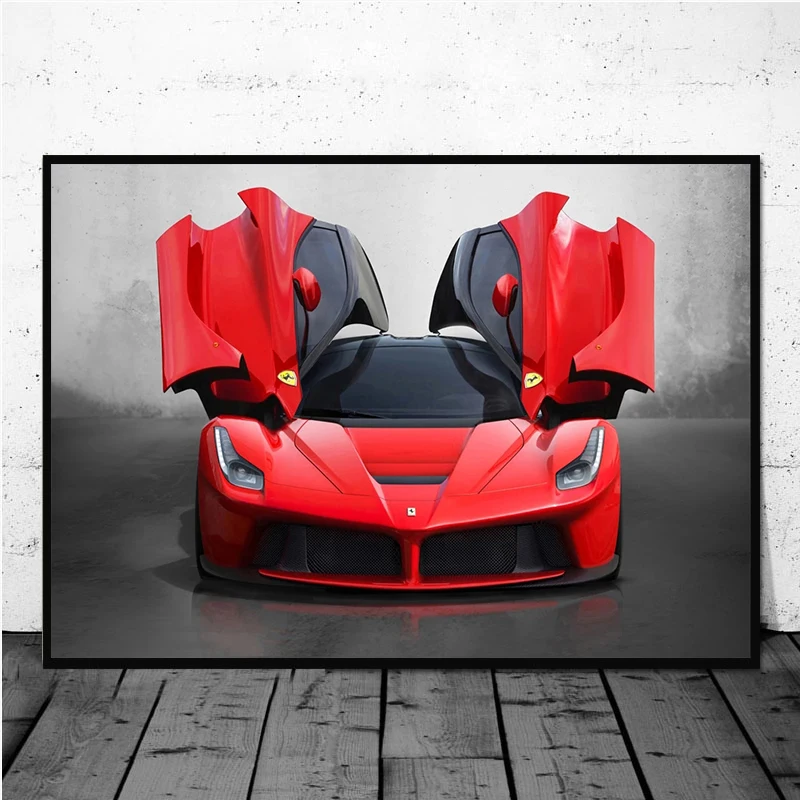 Современные красные крутые спортивные автомобили гоночные плакаты и фотообои