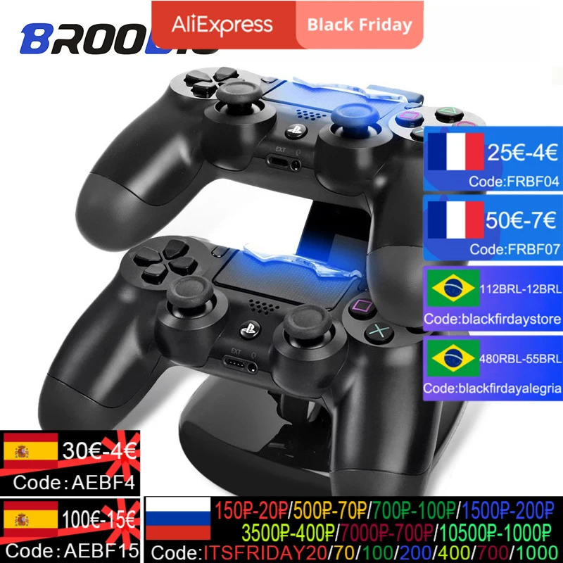 

Dual USB ps 4 Charging Stand Station Cradle PS4 Controller Charger Dock LED For Sony Playstation 4 PS4 / PS4 Pro Slim Controller