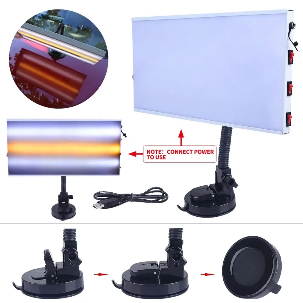 

PDR Car Dent Repair Tool Wire Board LED Reflector Lamp Kits Paintless Dent Removal Checking Line Board Reflector Set