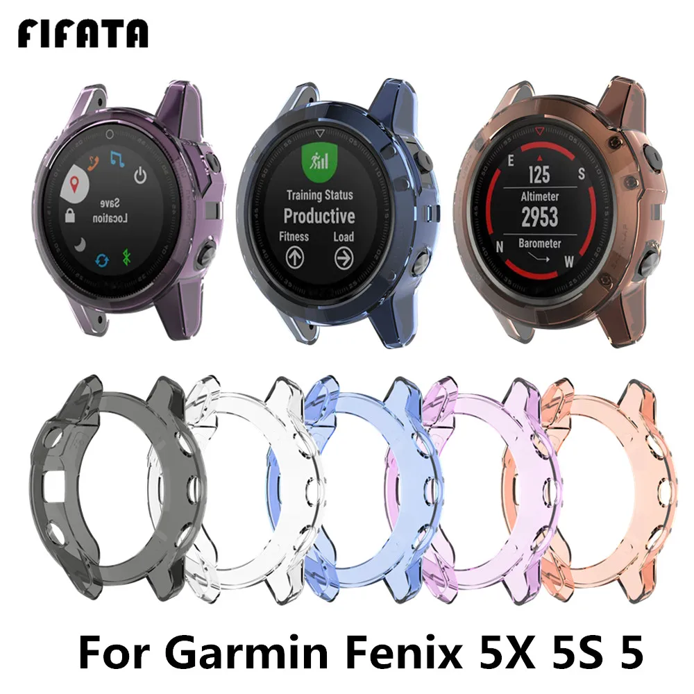 

Чехол FIFATA для смарт-часов Garmin Fenix 5X 5 5S, мягкий силиконовый чехол из ТПУ, бампер для Fenix5 5S 5X, защитная рамка, аксессуар