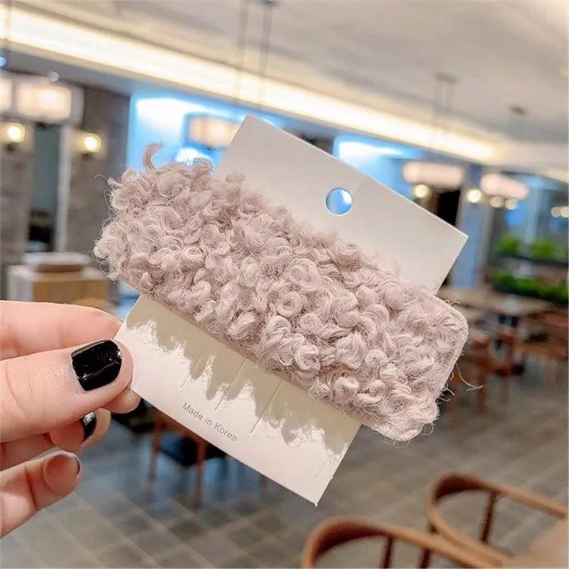 8.5cm Light Pink01 M MISM плюшевые зимние заколки для волос женские капли BB заколки для волос шерстяные заколки для волос для девочек модные заколки для волос с буквенным принтом аксессуары для волос - Цвет: 8.5cm Light Pink01