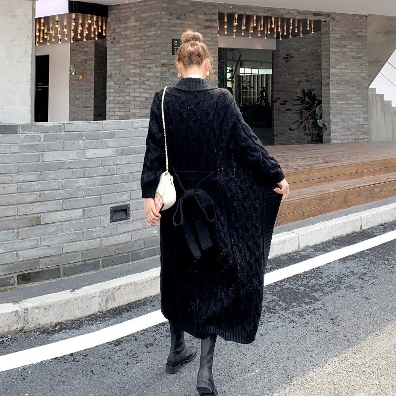 Женский вязаный свитер с бантом GALCAUR Повседневный v-образным вырезом и длинным