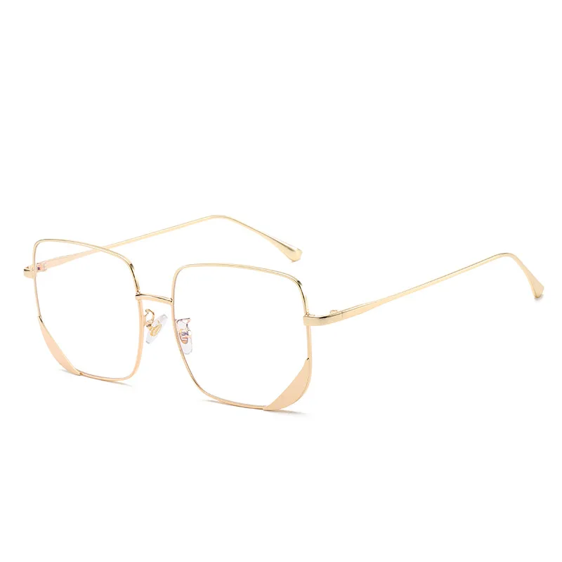 

YZ Retro Sunglasses Personality Metal Frame Square Optics Simple Ladies Glasses Anti Blue Light Oversized Glasses Trendy