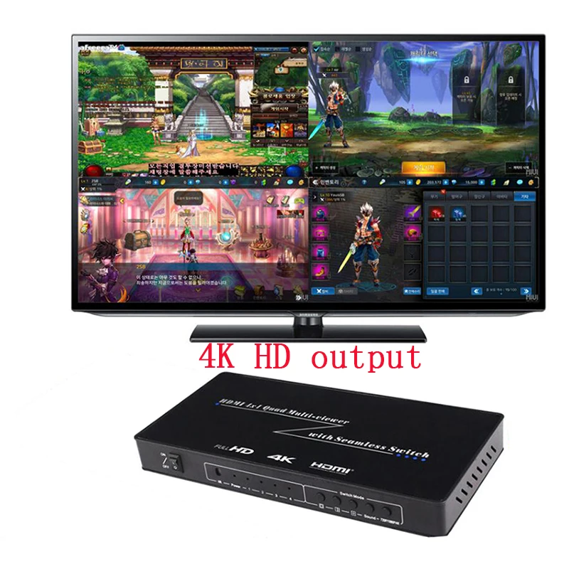 HDMI 4x1 Quad Multi-viewer HDMI Quad Screen Real Time Multiviewerwith HDMI seamless Switcher function Support  4K&3DVisual effec