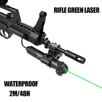 outdoor tactic green laser sight pointer rifle led flash rail mount high quality waterproof long gun laser scope for real weapon