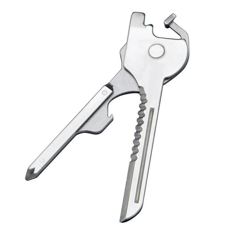 

Mini 6-in-1 Multi-Function Self Defense Security Key Ring Chain Knife Screwdrivers Outdoor Sports Camping Attack Tactical Tool