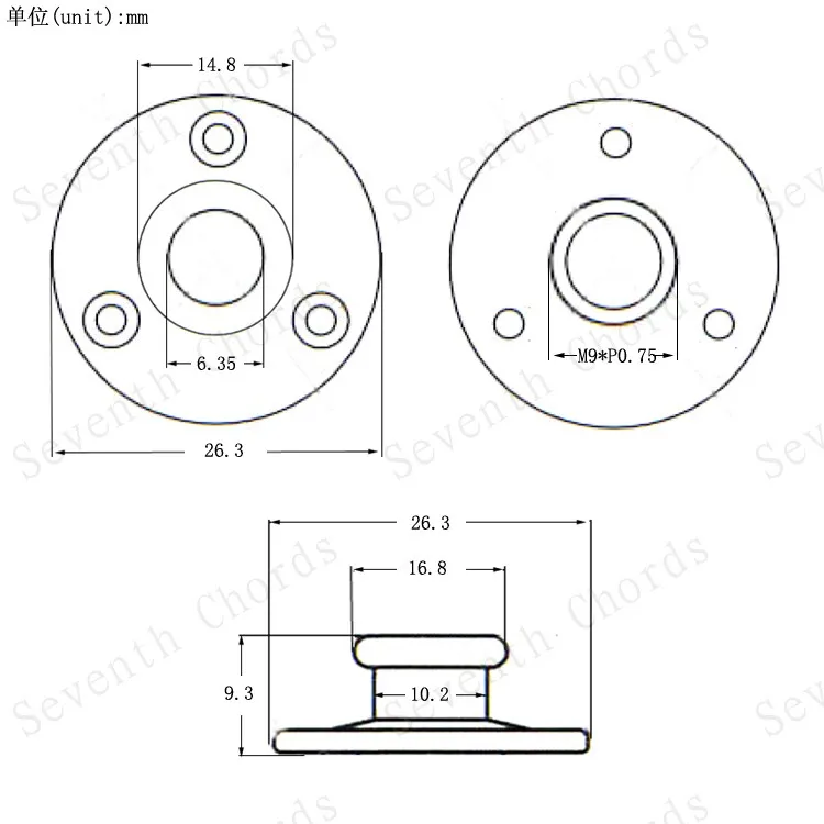 3 Pcs Round Brass Threaded Socket Jack Plates JackPlate Cover for Guitar Bass With Screw | Parts & Accessories