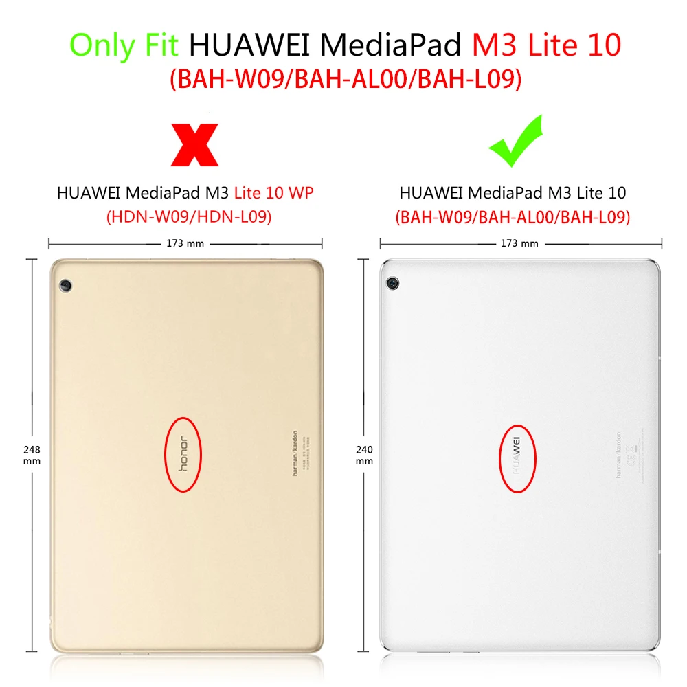 Тонкий чехол для Huawei MediaPad M3 Lite 10 BAH W09/AL00/L09 Tablet PU кожаный складной подставка 10|Чехлы