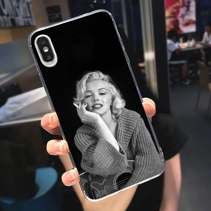 

famous Sexy star marylin monroe Phone Case Transparent for iPhone 6 7 8 11 12 s mini pro X XS XR MAX Plus