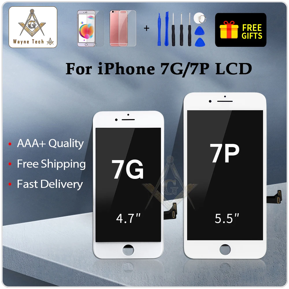 ЖК дисплей 5 дюйма для iPhone 7plus с большим 3D касанием без мертвой точки экран 4 7 7G