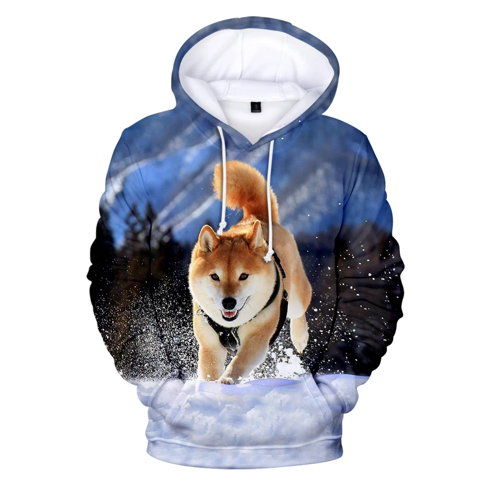 

3D print Cute Shiba Inu Hoodies Men/women Fashion Long Sleeve Hooded Sweatshirt Cool Funny Akita Dog Clothes Mankind s Friends