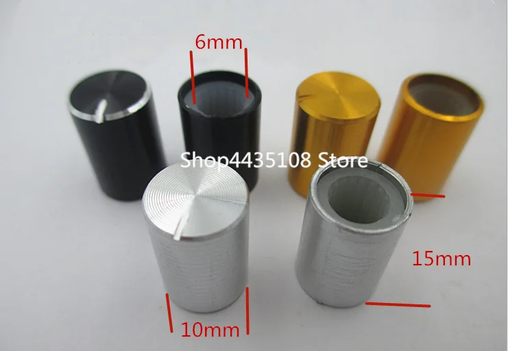 Ручка переключателя из алюминиевого сплава 10 шт. Черная/серебристая с