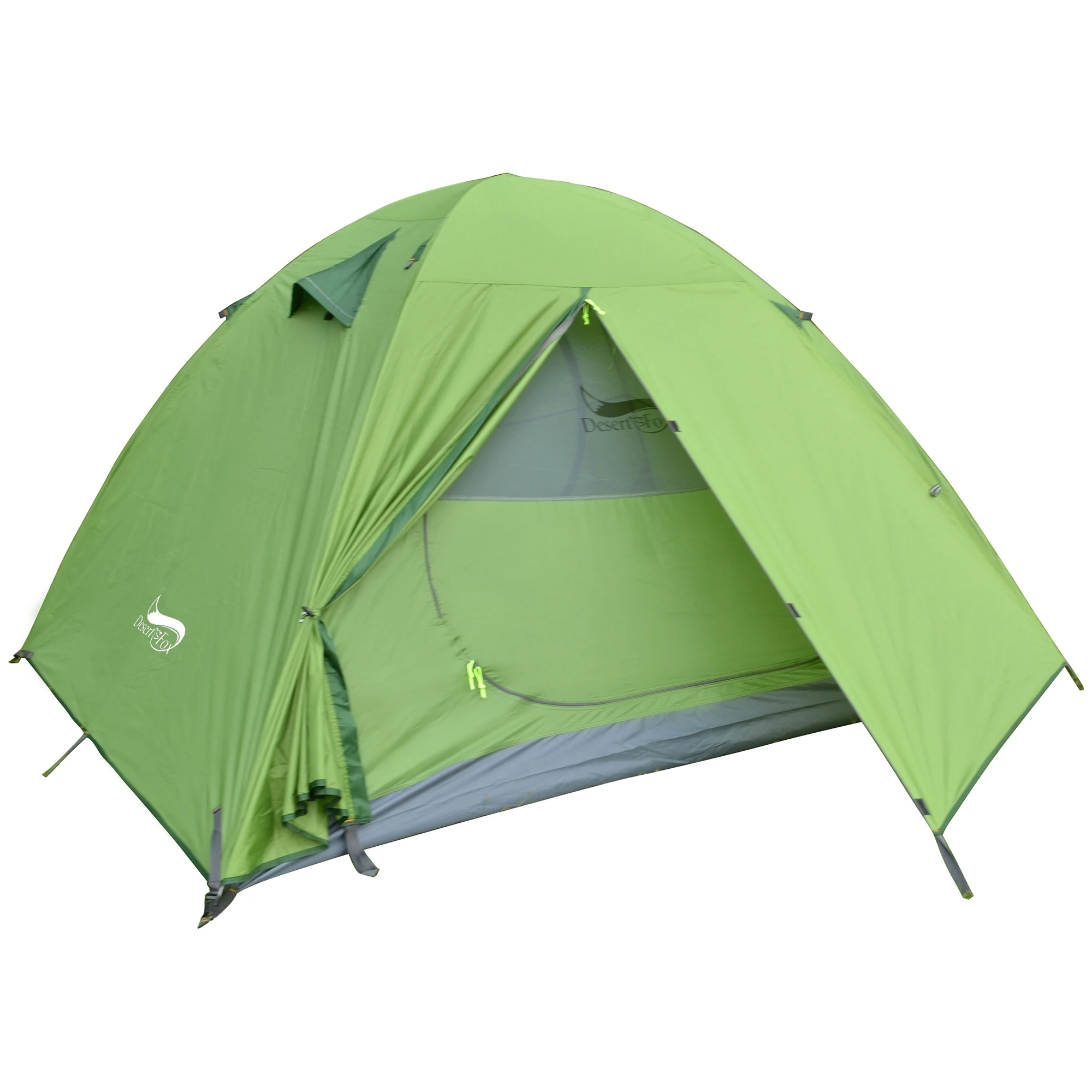 3 person tent green Desert&Fox туристическая палатка, легкая палатка для 1-3 человек, двухслойная Водонепроницаемая Портативная Алюминиевая палатка для путешествий - Цвет: 3 person tent green