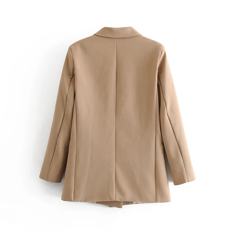 

Autumn and winter women's suit casual solid color double-breasted suit