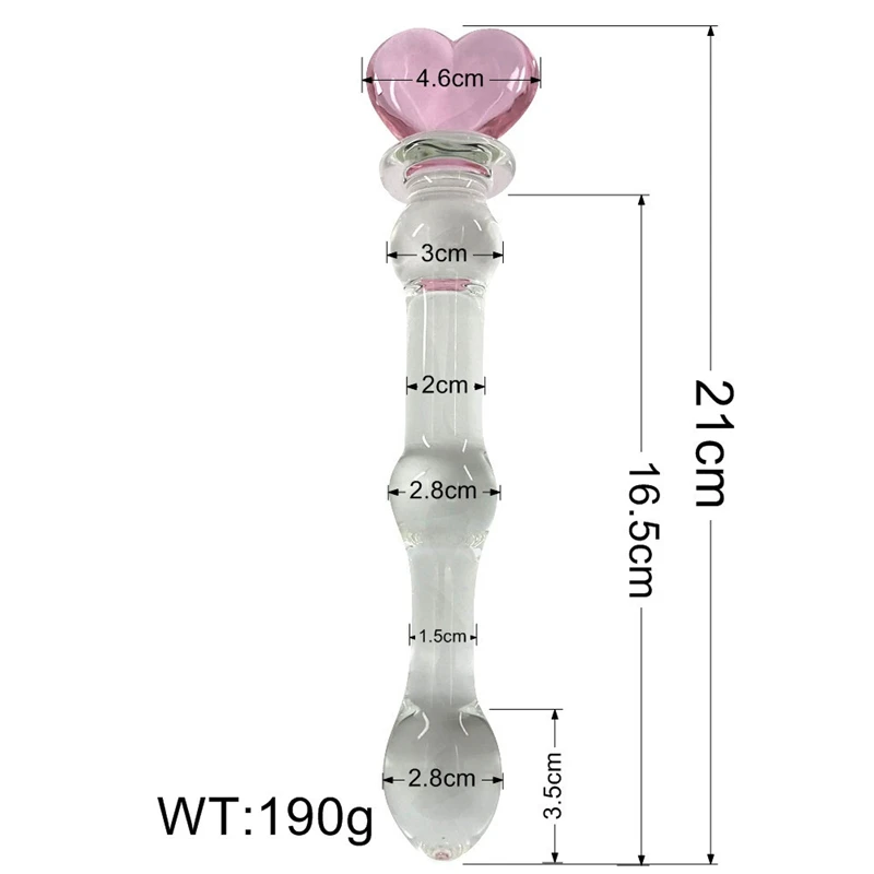 Unisex Heart-shaped Pull Ring Glass Dildo Anal Beads Male Prostate Massager Woman's G-spot Stimulator Adult Products Sex Shop | Красота и