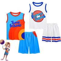 2021 movie space jam 2 kids jersey vest shirt shorts cosplay james tune squads suit summer boys girls fashion sportswear clothes
