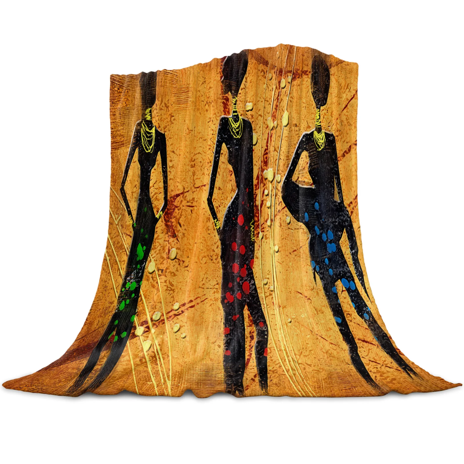 

Африканское женское ретро-одеяло в стиле культуры, мягкое удобное Фланелевое плюшевое одеяло из микрофибры, теплые простыни для дивана и кр...