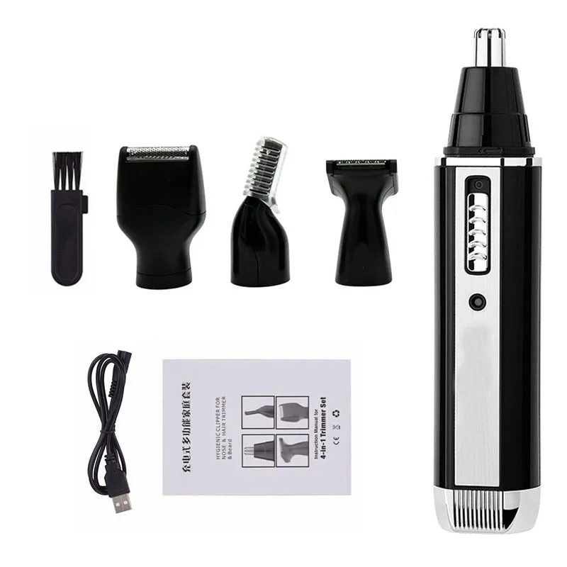 4 в 1 Электрический триммер для носа и ушей машинка стрижки волос мужчин удаление
