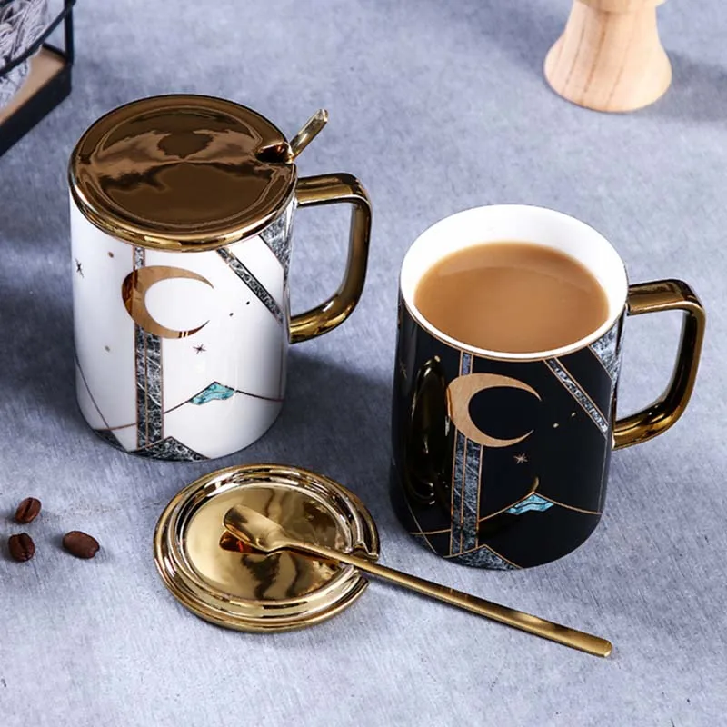 450 мл светильник роскошный разрисованный чехол золото Мрамор Кофе кружка с