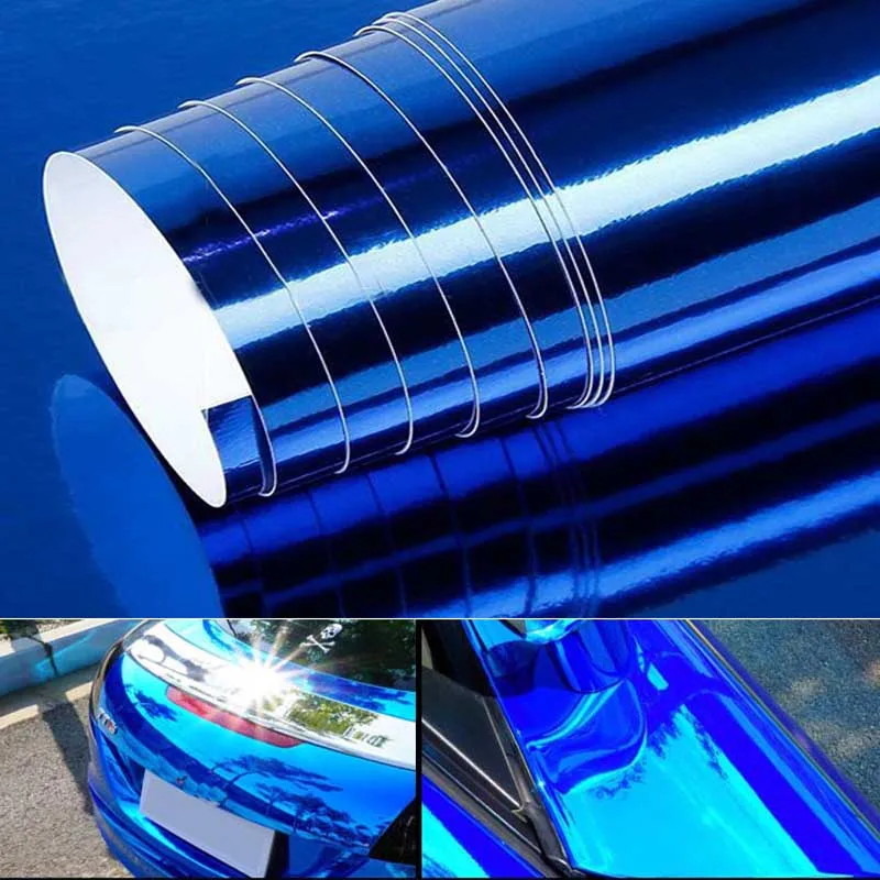 

5M Blue Covering Film Car Stickers Vinyl Wrap Motorcycle Auto Wrapping Foil Cricut Auto Sticker Decal Flexible Gloss Chrome Film