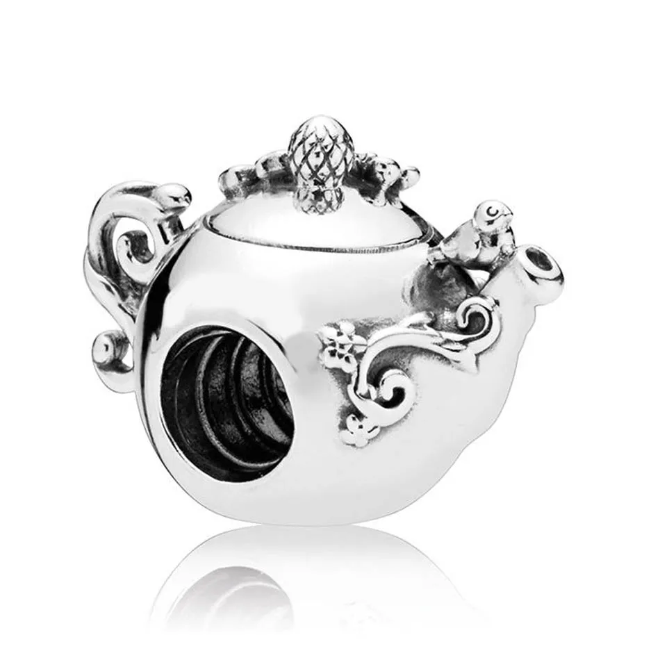 

Аутентичные ювелирные изделия из серебра S925 пробы DIY, Очаровательные Подвески для чайника, подходит для браслета Пандоры, браслета, Дамский ...