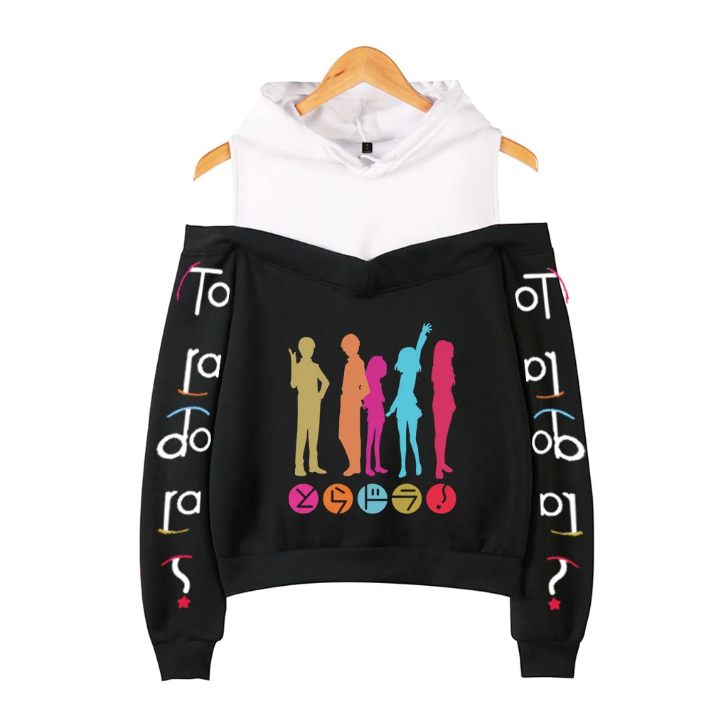 

2021 New Toradora Off Shoulder Hoodie Sweatshirt Loose Sexy Ladies Fashion Casual Pullover Fall Sweatshirt Harajuku Apparel