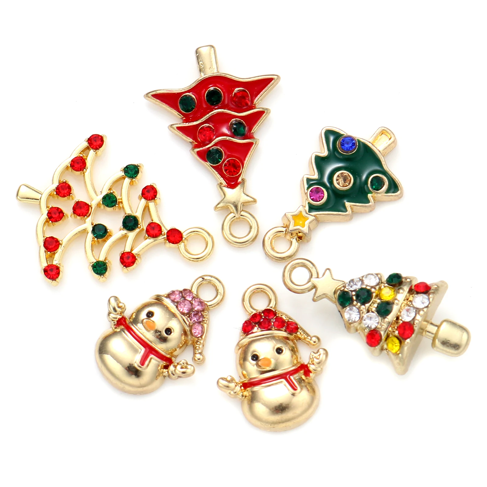 

5/10pcs Christmas Charms Gold Snowman Charms for Jewelry Making Pendants Necklaces Cute Earrings DIY Handmade Accessories