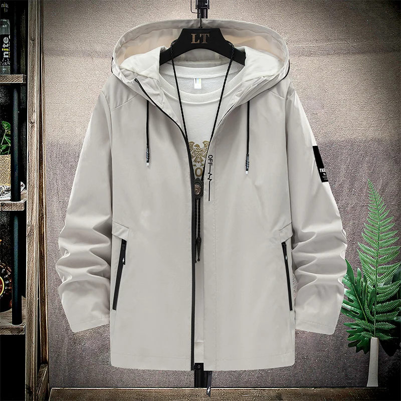 

2021 New Brand Jacket Men Zipper Winter Spring Autumn Casual Solid Hooded Jackets Men's Outwear Slim Fit High Quality 4XL 5XL