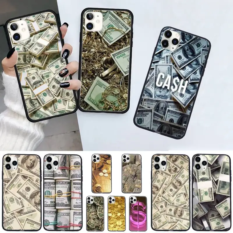 

Money Dollar Rouble Pound Phone Case For iphone 12 11 13 7 8 6 s plus x xs xr pro max mini shell